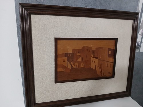 Quadro paesaggio intarsio - quadro,