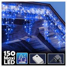 TENDA LUMINOSA NATALIZIA 150 LED CON FLASH LUCE BLU 3MT ESTERNO PROLUNGABILE