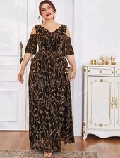 Abito da sera colore nero Abiti lunghi vestito lungo  midi da donna casuale