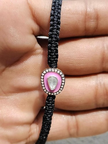 Bracciale filo polki - , diamanti
