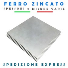 Lastra Lamiera in Ferro Zincato -  Spessore Da 1 a 3 mm - Misure Varie