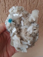 Minerali *** FIORI DI CAVANSITE SU CON STILBITE SU QUARZITE