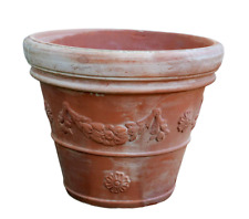Vaso fioriere in terracotta doppio bordo festonato rotondo da esterno giardino