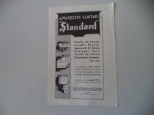 advertising Pubblicità 1931 APPARECCHI SANITARI STANDARD VASCA BAGNO LAVANDINO
