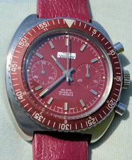 Chronograph Vanroy Acciaio Quadrante Amaranto Sub Diver 200mt. Anni '70 Perfetto