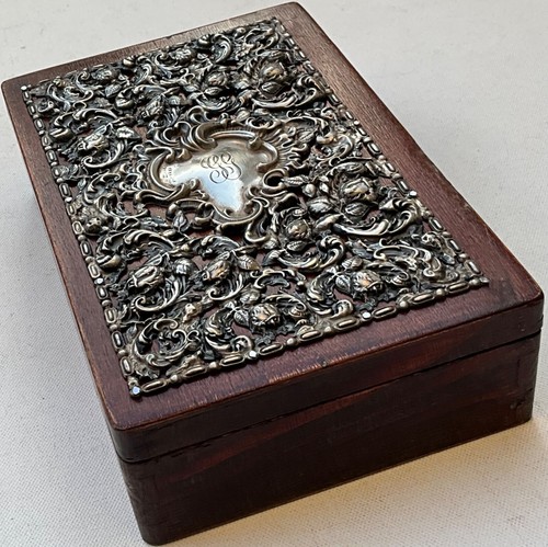 Antica scatola legno argento - antica,