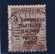 1922 IX CONGRESSO FILATELICO