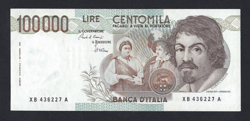 100000 lire caravaggio - lire,