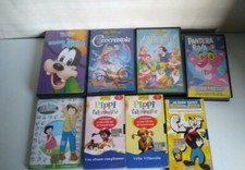 Stock 8 VHS Walt Disney Pippi Calze Lunghe Braccio di Ferro Heidi cassette 