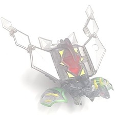 Bakugan Dharak traslucido con ingranaggio Airkor Deluxe argento raro (batterie morte)