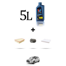 HOFFCAR Kit tagliando 3 FILTRI e 5L OLIO per Ford B-Max 1.0 EcoBoost 74kw dal 20