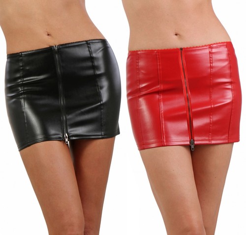 Gonna mini wetlook pelle - wetlook,