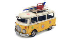 Camper Van Yellow Hippy Vintage Tin Metal Model 26cm Campervan Brand New in box
