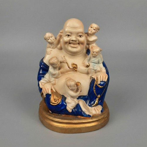 Scultura buddha ridente con - ridente,