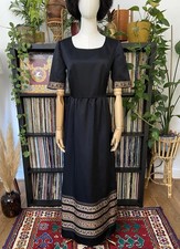 Maxi abito folk nero vintage