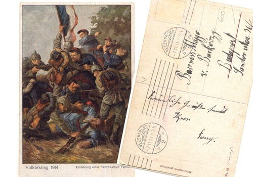 Cartolina militare wwi attacco - wwi,