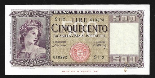 World paper money italy 500 - world,