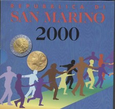 2000 Repubblica di San Marino, Monete Divisionali, Serie completa, FDC