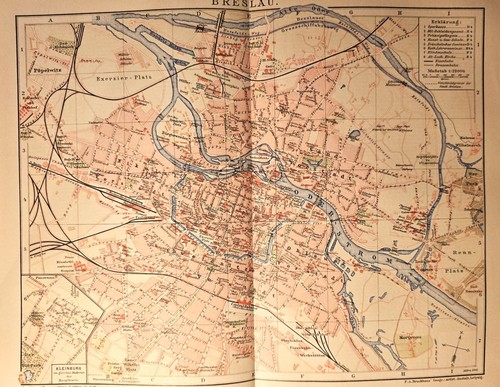 1903 antica mappa breslavia - mappa,