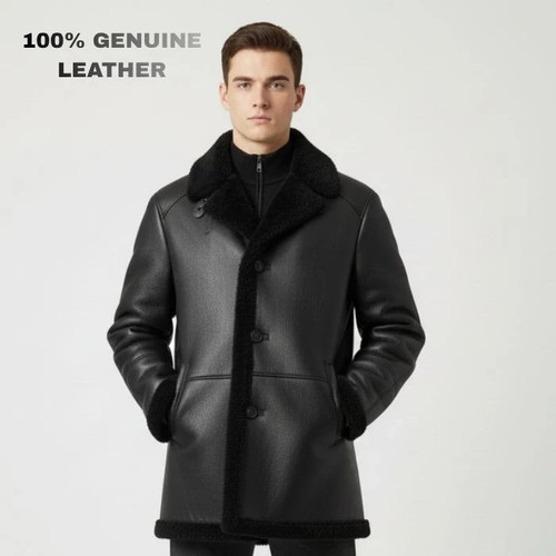 Cappotto uomo shearling nero