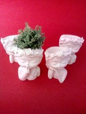  vasetti in gesso ceramico 