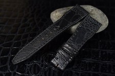 CORREA RELOJ 22 21 20 MM NEGRO GENUINA PIEL PATA AVESTRUZ APTA IWC PILOT MASTRAP