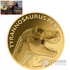 TYRANNOSAURUS REX moneta d'oro 1/1000 oz 3000 franchi Ciad 2023