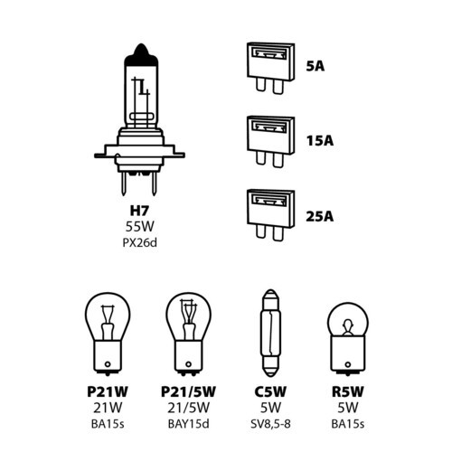 Kit lampade ricambio pz - lampade,