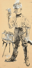 Uomo che legge, 1905 | Disegno
