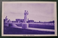 Cartolina Bifacciale Foro Mussolini Roma Vaticano Lupa Colosseo Catania 1936 