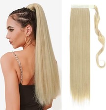 TESS Coda Capelli Extension 60 cm, Coda Finta Capelli Liscio Biondo (#24/613) Co