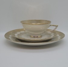 Vintage Art Deco Gold Design Trio tazza piattino piatto snack Winterling Baviera "Ursula"