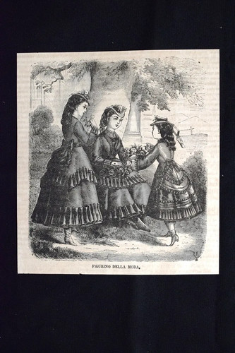 Figurino della moda incisione - figurino,