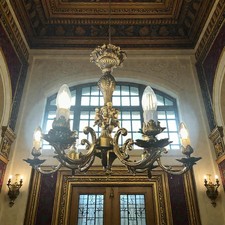 lampadario in bronzo con