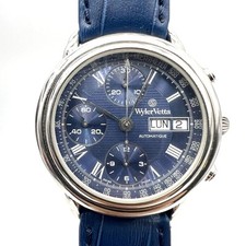 Orologio Cronografo WYLER VETTA E3068 Valjoux ETA 7750 acciaio Uomo vintage BLU