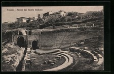 Fiesole, Avanzi del Teatro Romano, cartolina 1914 