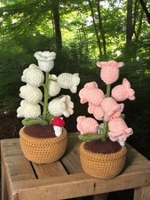 Uncinetto Pianta Mughetto Campanellino Luci LED Regalo Arredo Decorazione Casa