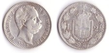 1882 Umberto I Lire 2 Argento