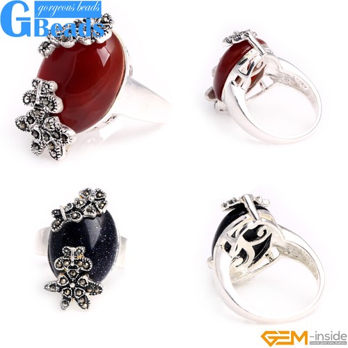 Anello ovale turchese