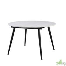 TAVOLO ROTONDO ALLUNGABILE BIANCO GAMBE NERE 120/160XH75 CM PIANO IMPIALLACCIATO