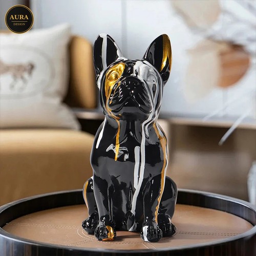 Statua bulldog francese - francese, nero