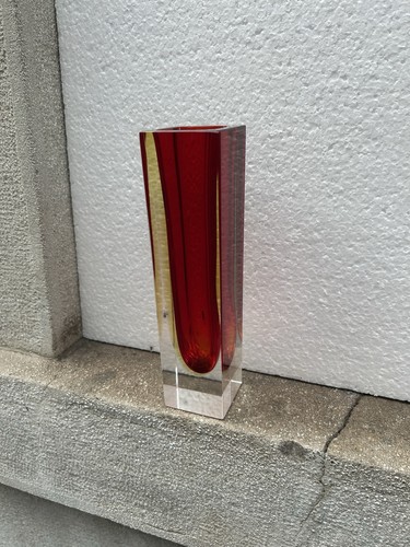 Vaso vetro murano rosso - vetro,