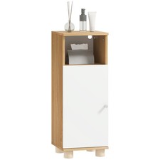 HOMCOM Mobile Bagno con Armadietto a 2 Ripiani e Vano Aperto Bianco e Legno