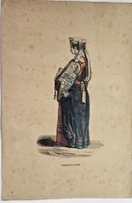FANCIULLA DI CARAFFA (CALABRIA) LITOGRAFIA CON FINE COLORITURA COEVA  1847