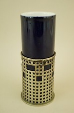 Hoffmann Vaso portapenne porcellana con supporto metallo argentato EPS Deco 1900