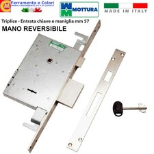 Serratura Per Porta Blindata REVERSIBILE MOTTURA Triplice Ad Infilare Entrata 60