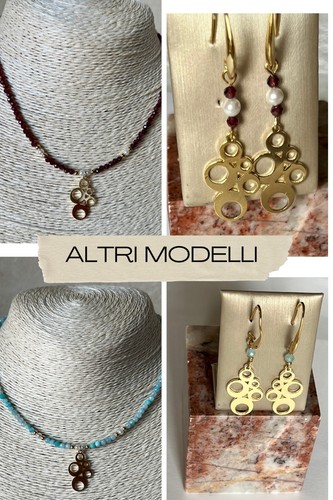 Collana orecchini pietre - collana,