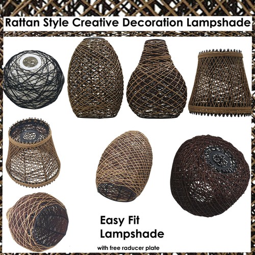 Plafoniera paralume rattan