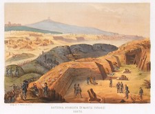 ITALIA GAETA LAZIO "Batteria avanzata di mortai innanzi" Bossoli / Perrin 1860