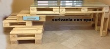 Scivania realizzata con  bancali 80x120 Epal  arredamento design 